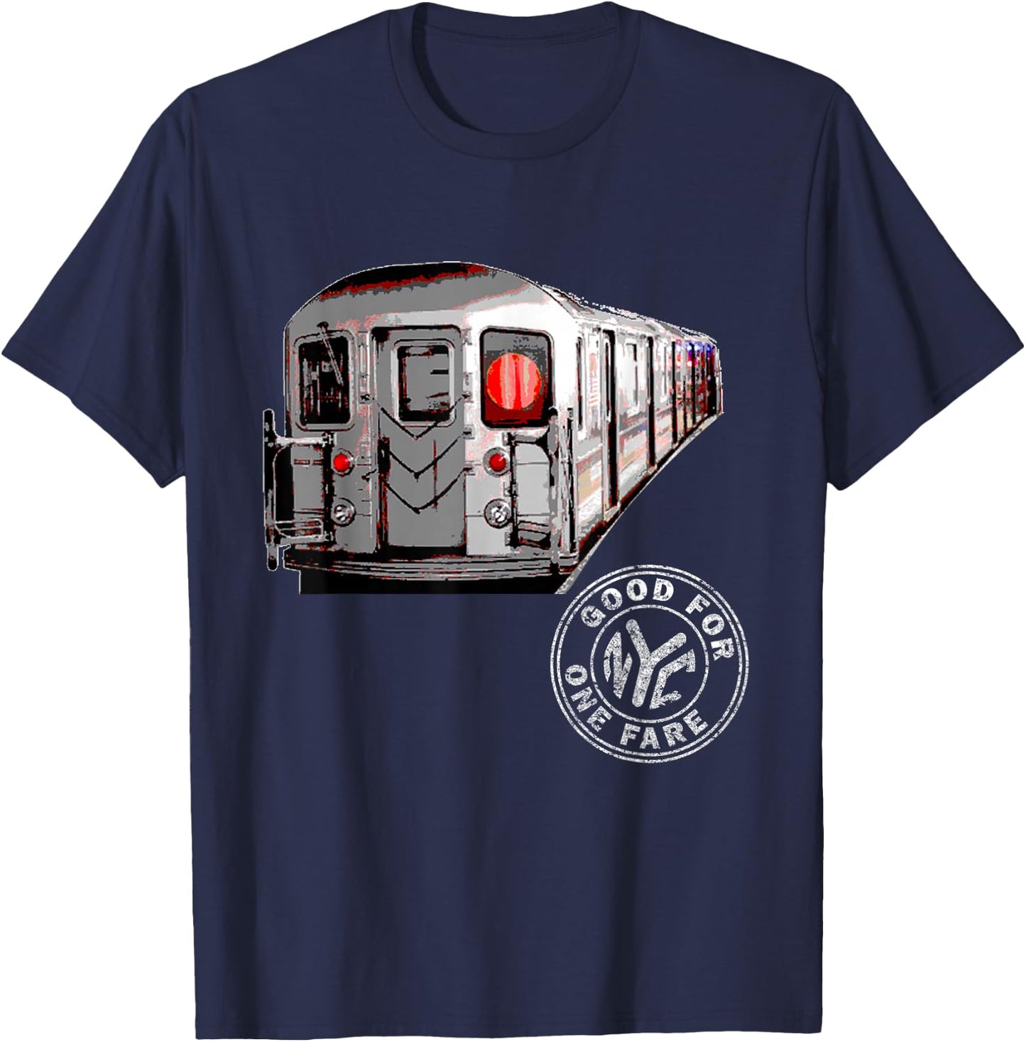 NYC Subway Train Car Retro New York City Subway Token T-Shirt - T-Shirt | Navy