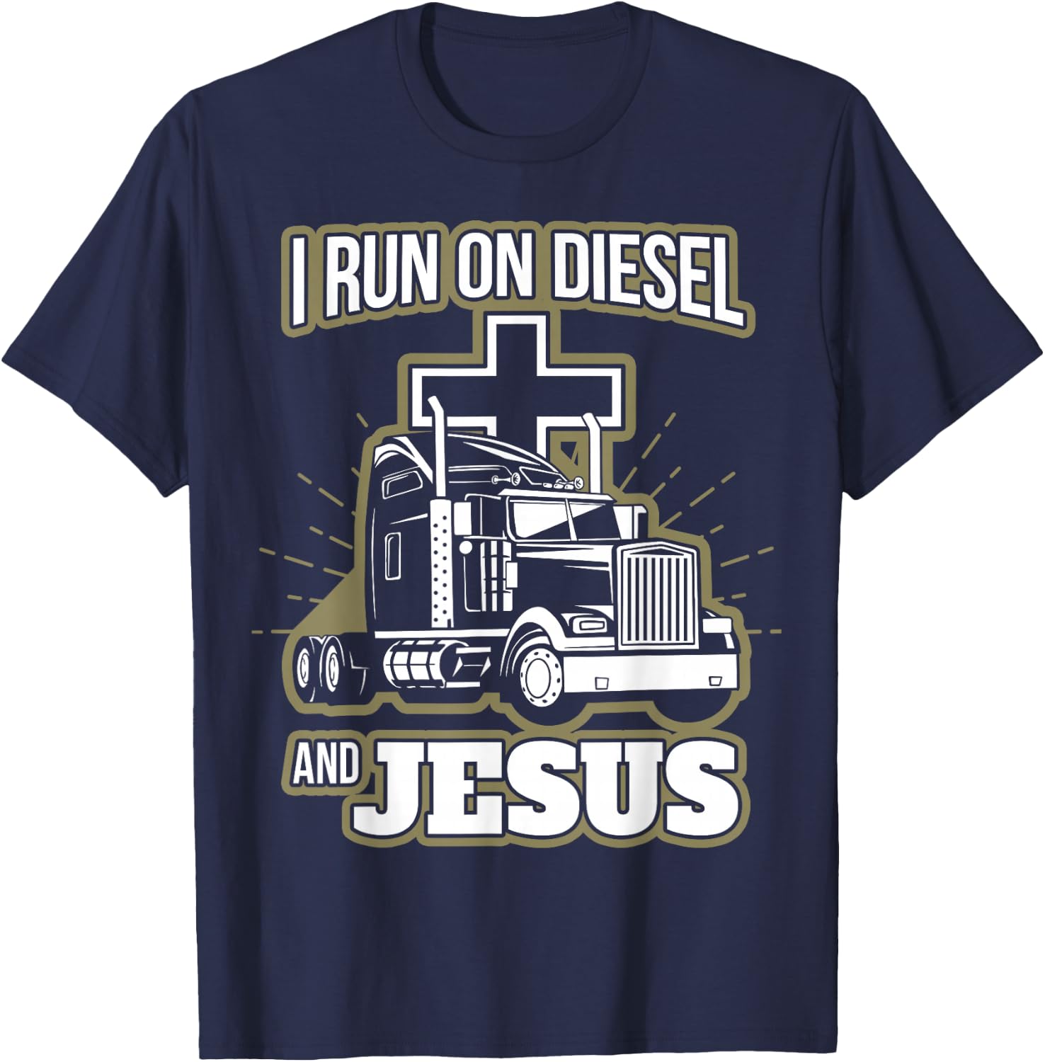 Jesus Truck Driver Christian Trucker T-Shirt - T-Shirt | Navy