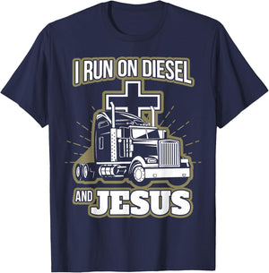 Jesus Truck Driver Christian Trucker T-Shirt - T-Shirt | Navy