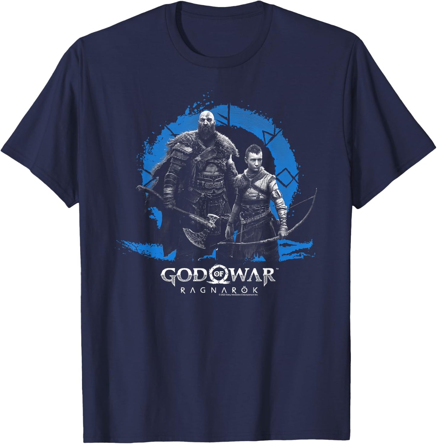 God of War: Ragnarok Icon with Kratos and Atreus T-Shirt - T-Shirt | Navy