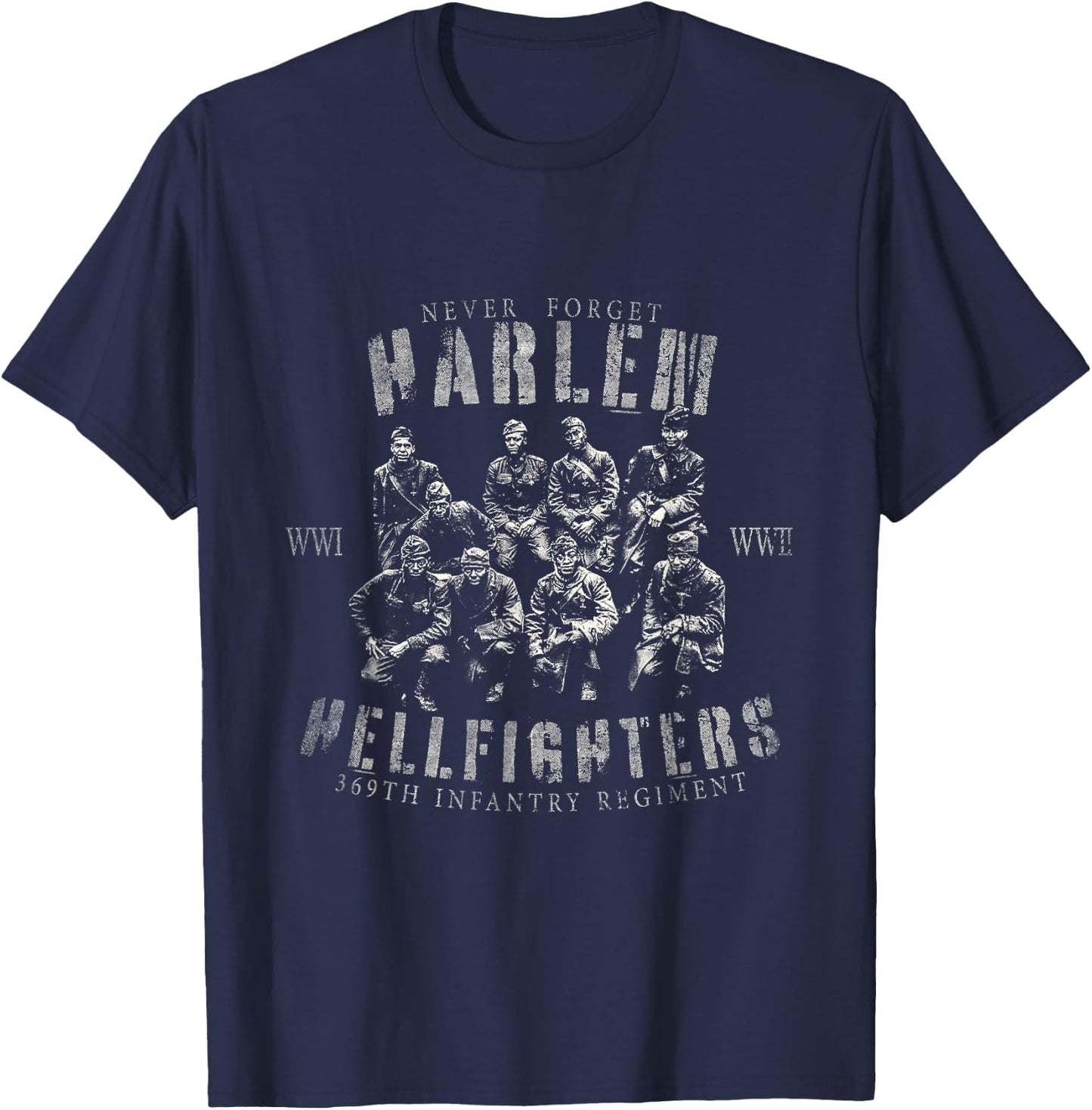 Harlem Hellfighters Black Military History T-Shirt - T-Shirt | Navy