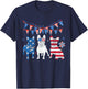 French bulldog 4th of july American Flag women Independence T-Shirt - T-Shirt | Navy
