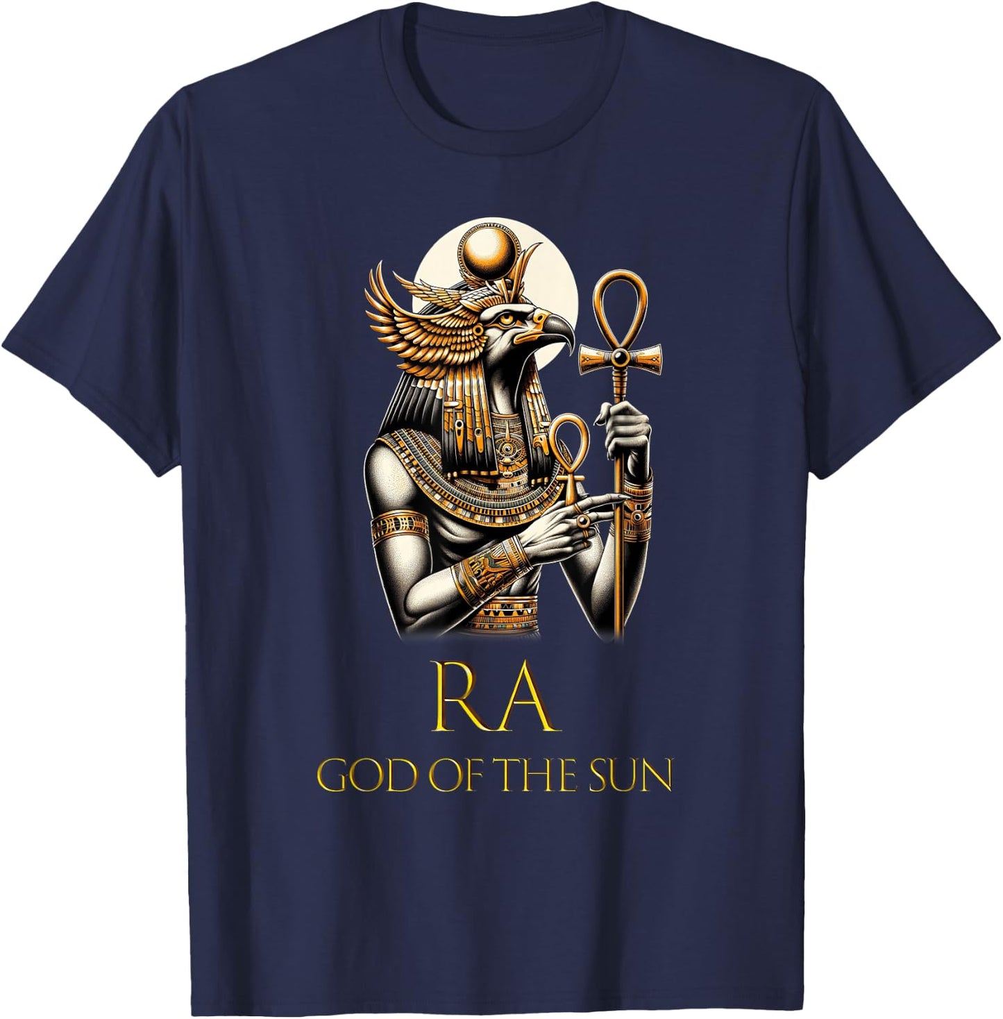 Ancient Egyptian God Pharaoh King Ra God of the Sun T-Shirt - T-Shirt | Navy