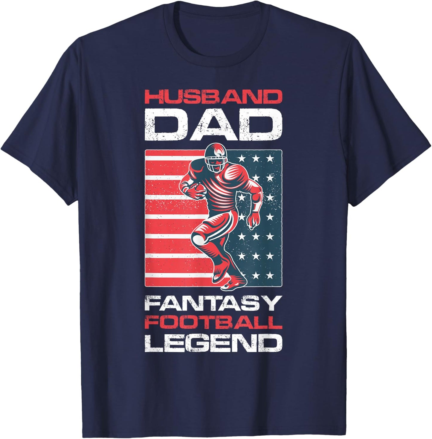 Funny Husband Dad Fantasy Football Legend T-Shirt - T-Shirt | Navy