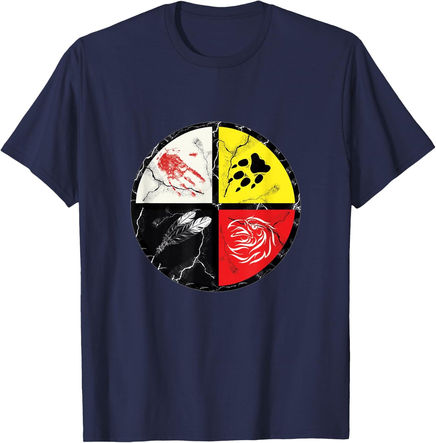 Native American Medicine Wheel T-Shirt - T-Shirt | Navy