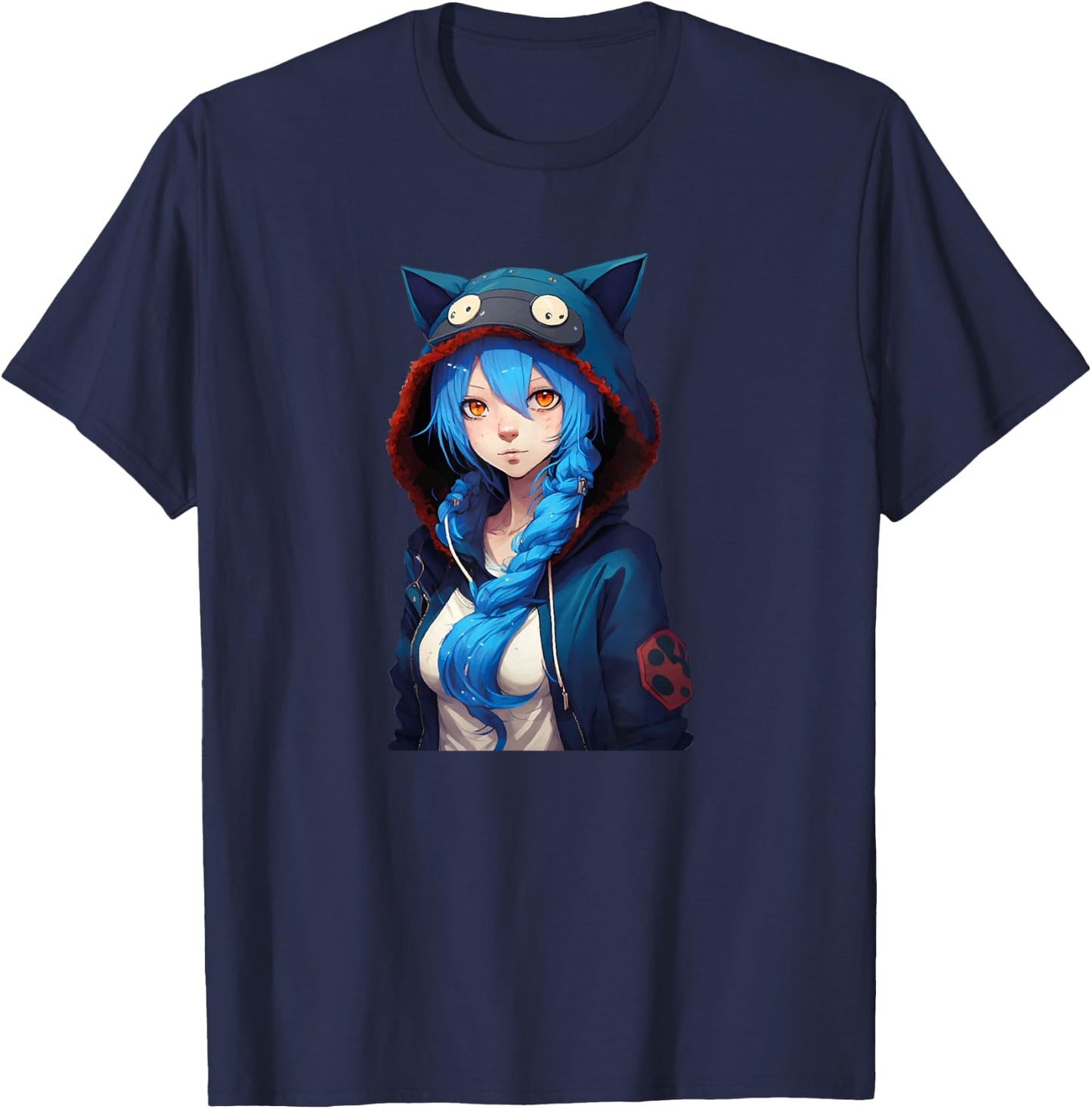 Anime Girl Waifu Japanese Aesthetic Kawaii Otaku T-Shirt - T-Shirt | Navy