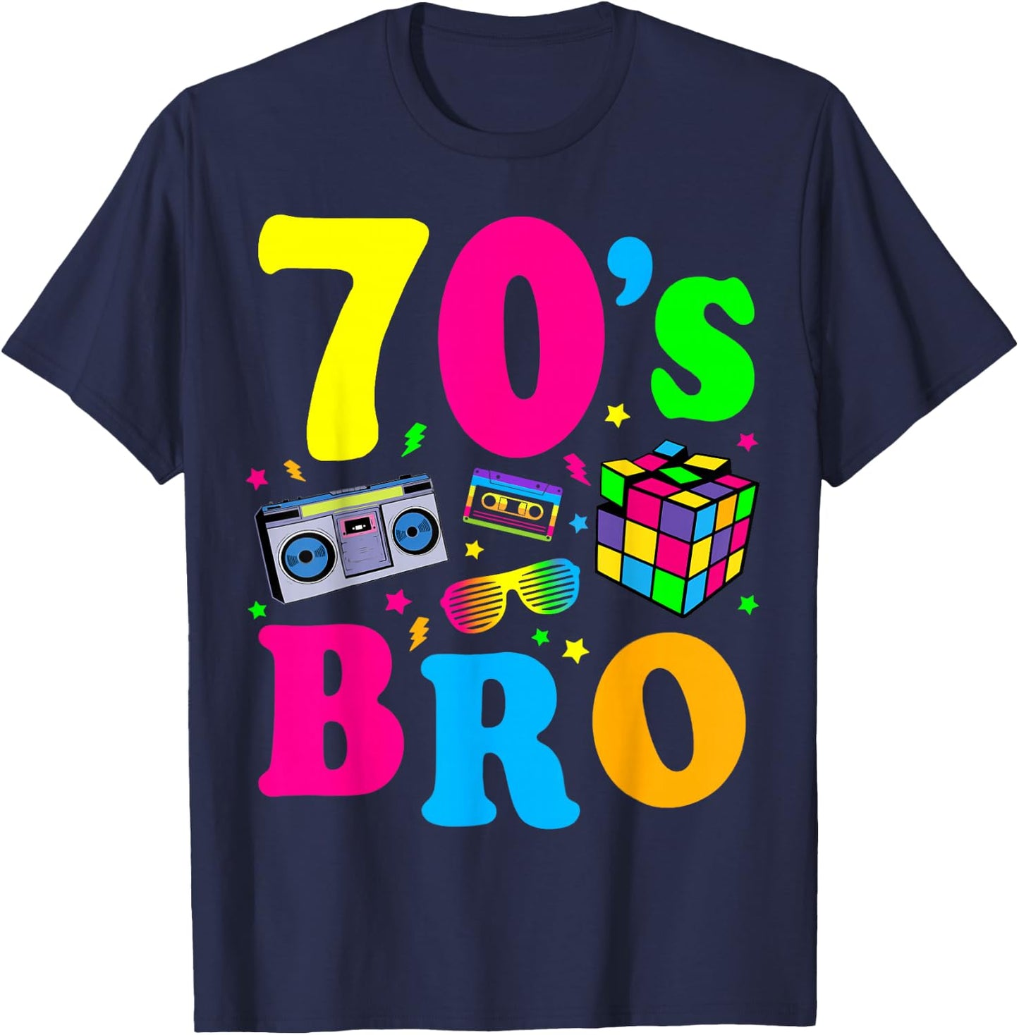 This Is My 70-s Bro Costume 60's 70's Party T-Shirt - T-Shirt | Navy