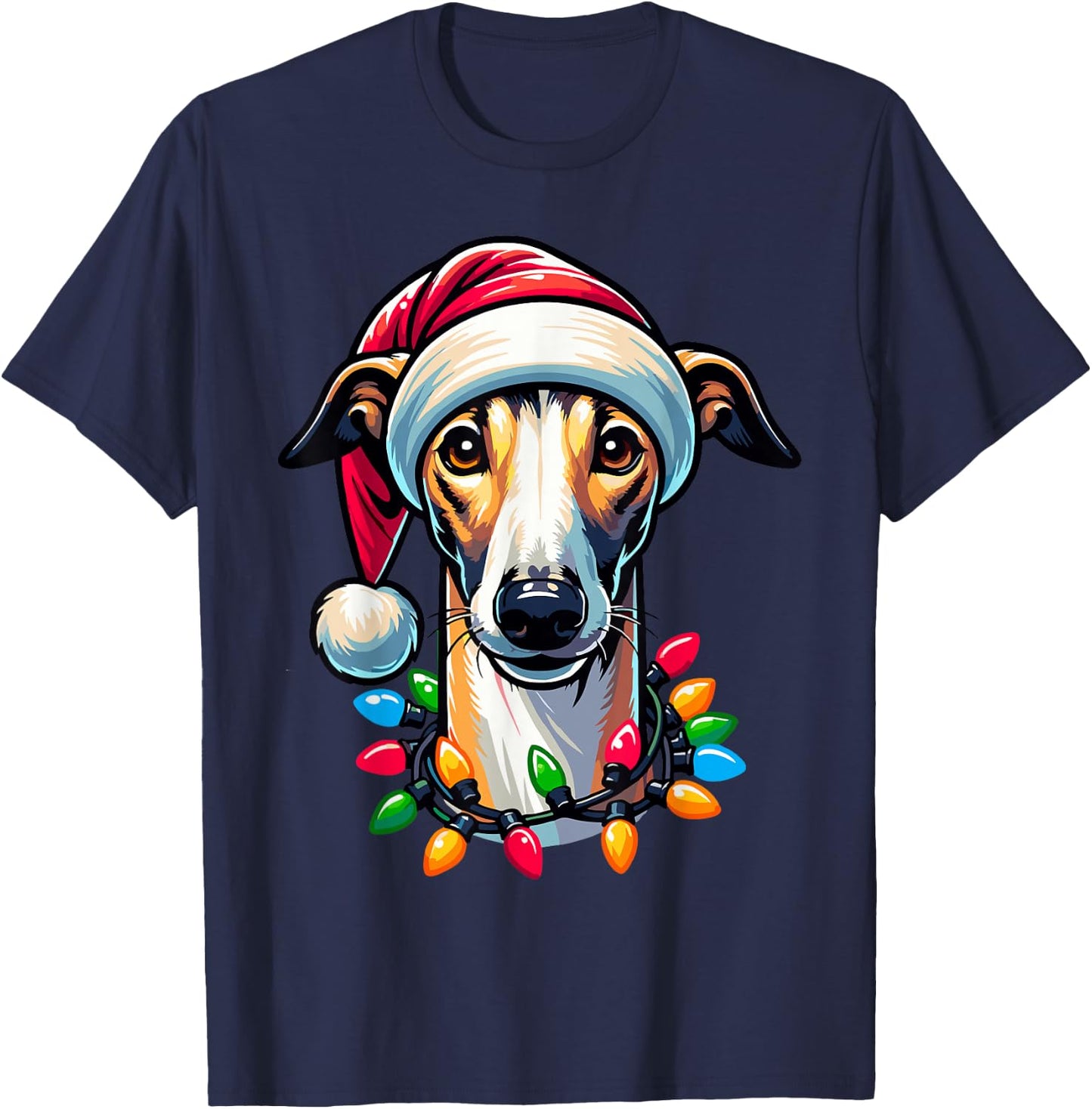 Dog Owner Xmas Men Women Favorite Greyhound Christmas T-Shirt - T-Shirt | Navy