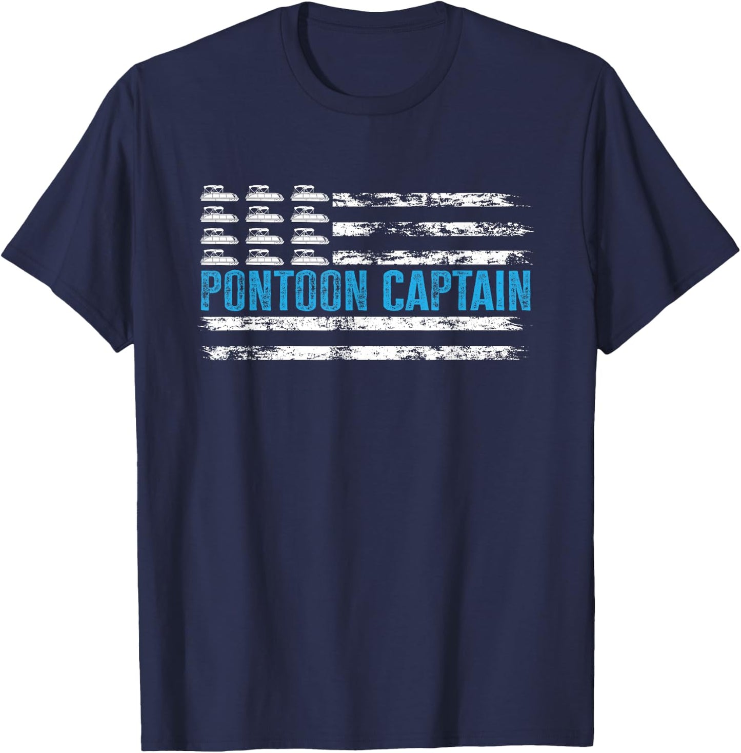Pontoon Captain Funny Boating 4th Of JulyPontoon Boat T-Shirt - T-Shirt | Navy
