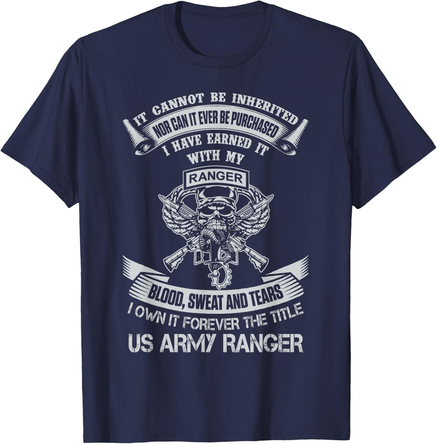 Own It Forever The Title US Army Ranger Veteran T-Shirt - T-Shirt | Navy
