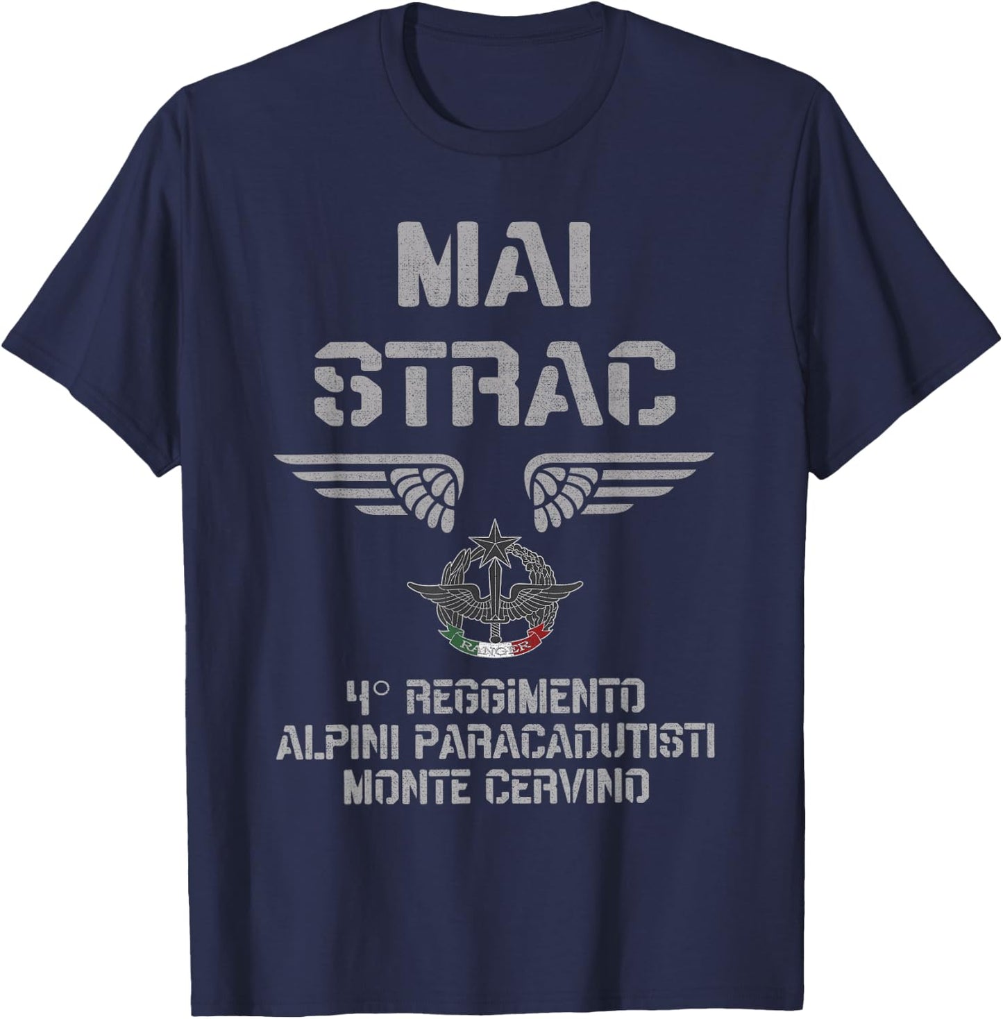 Italian Special Force Alpini Paratroopers Monte Cervino T-Shirt - T-Shirt | Navy