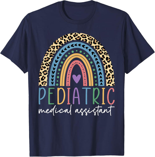 Pediatric Medical Assistant Rainbow, Peds MA Appreciation T-Shirt - T-Shirt | Navy