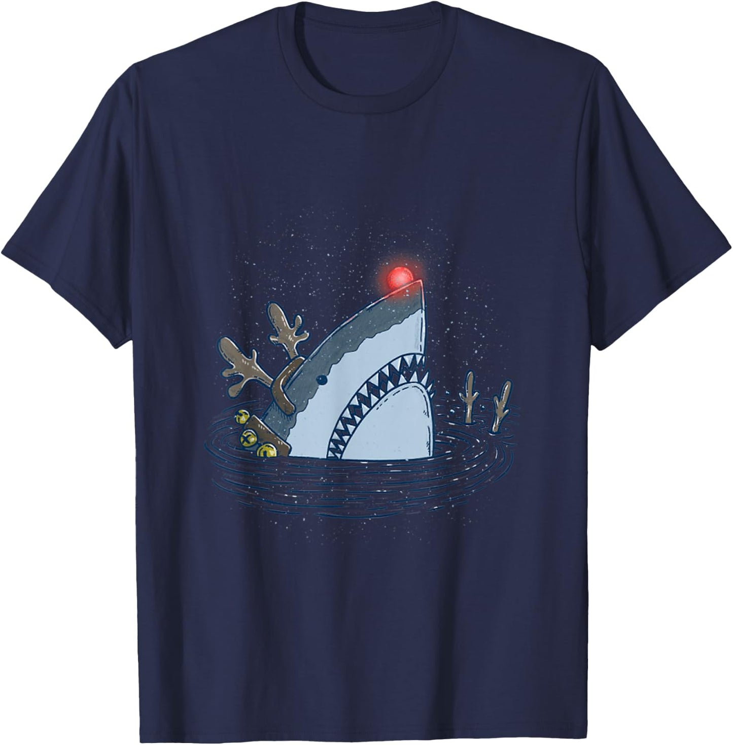 Rudolph the Shark - Funny Christmas T-Shirt - T-Shirt | Navy