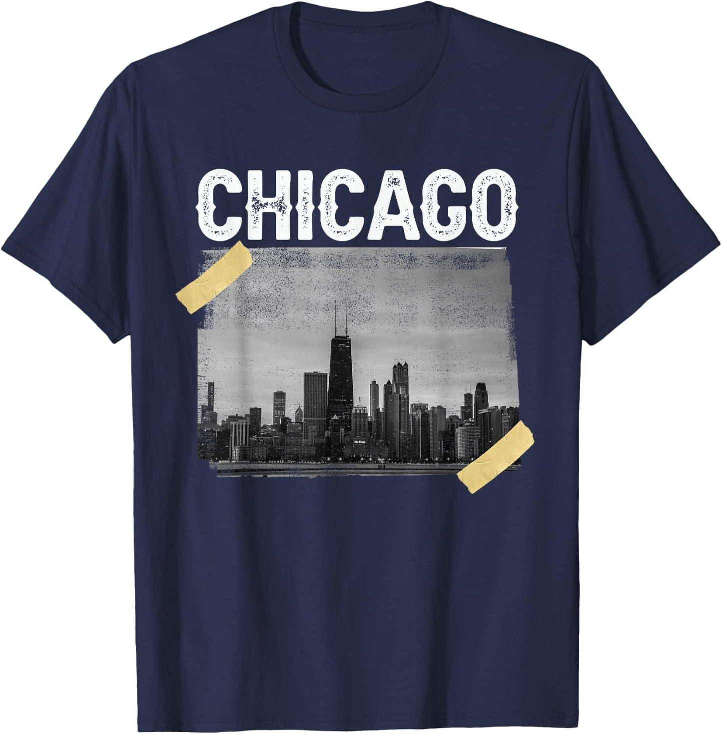 Illinois Chicago Skyline Chi Town T-Shirt - T-Shirt | Navy
