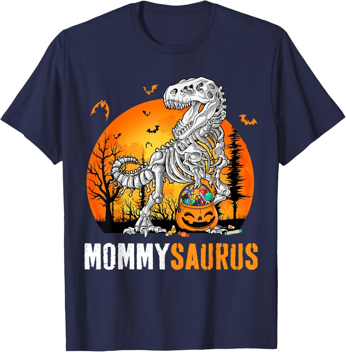 Mommysaurus Dinosaur Skeleton Halloween Mommy Saurus T-Shirt - T-Shirt | Navy