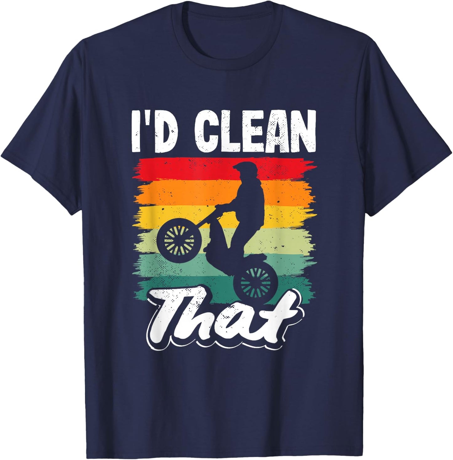 Moto Trials I'd Clean That Off-Road Motorcycle T-Shirt - T-Shirt | Navy