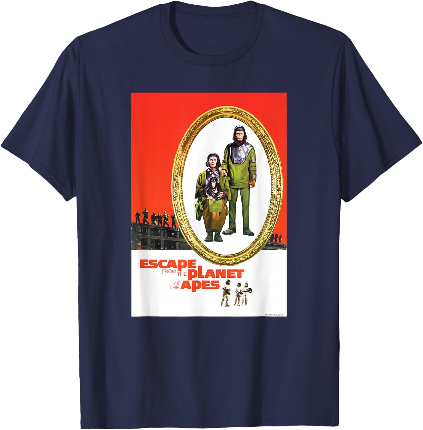 Escape from the Planet of the Apes 1971 Family Movie Poster T-Shirt - T-Shirt | Navy