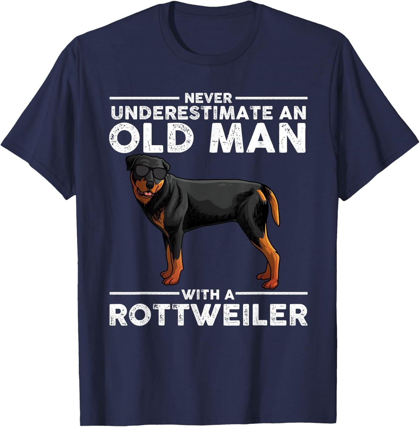 Rottweiler Art Dad Grandpa Rottie Lover Rottweiler T-Shirt - T-Shirt | Navy