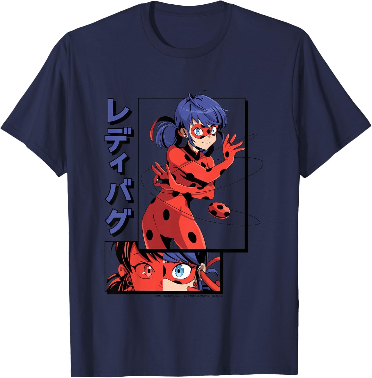 Kids Miraculous Lady Bug - Manga Lady Bug T-Shirt - T-Shirt | Navy