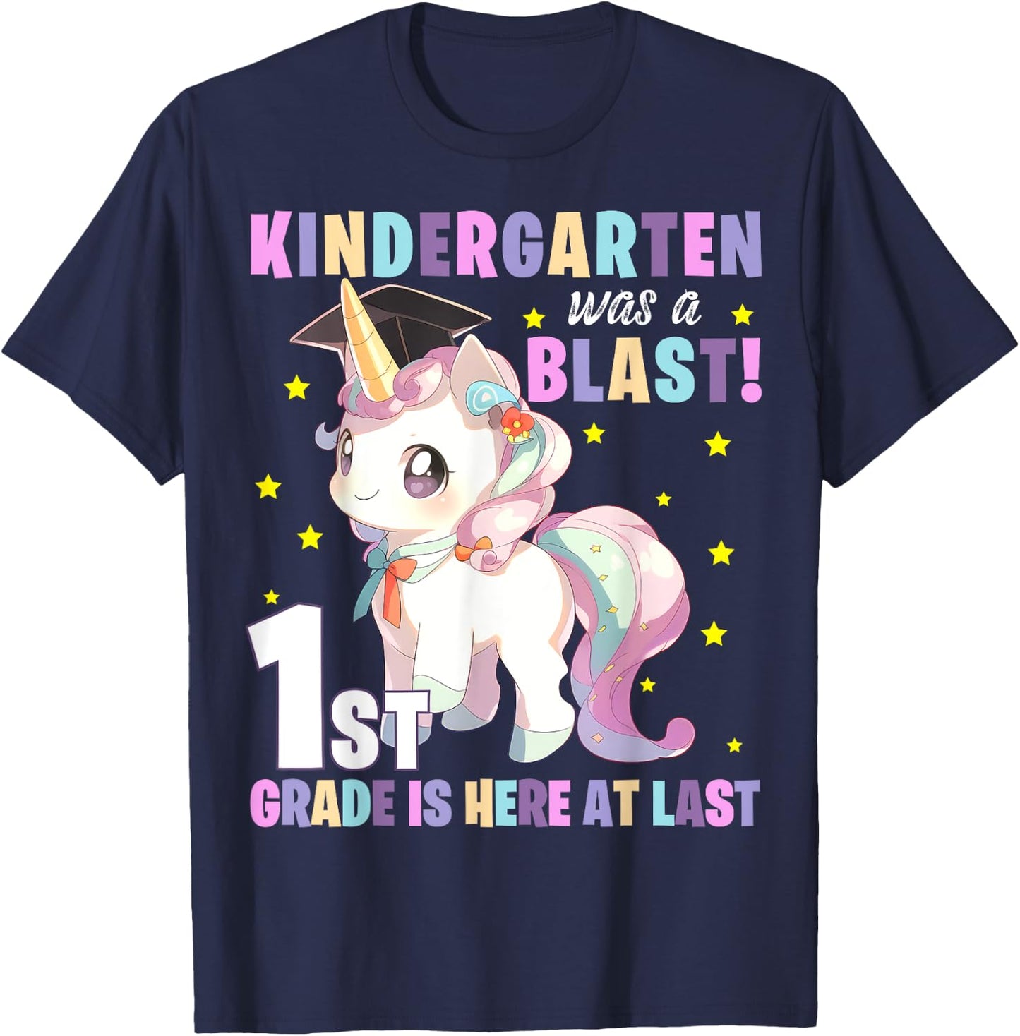 Kindergarten Graduation Unicorn Kindergarten Graduate Girls T-Shirt - T-Shirt | Navy