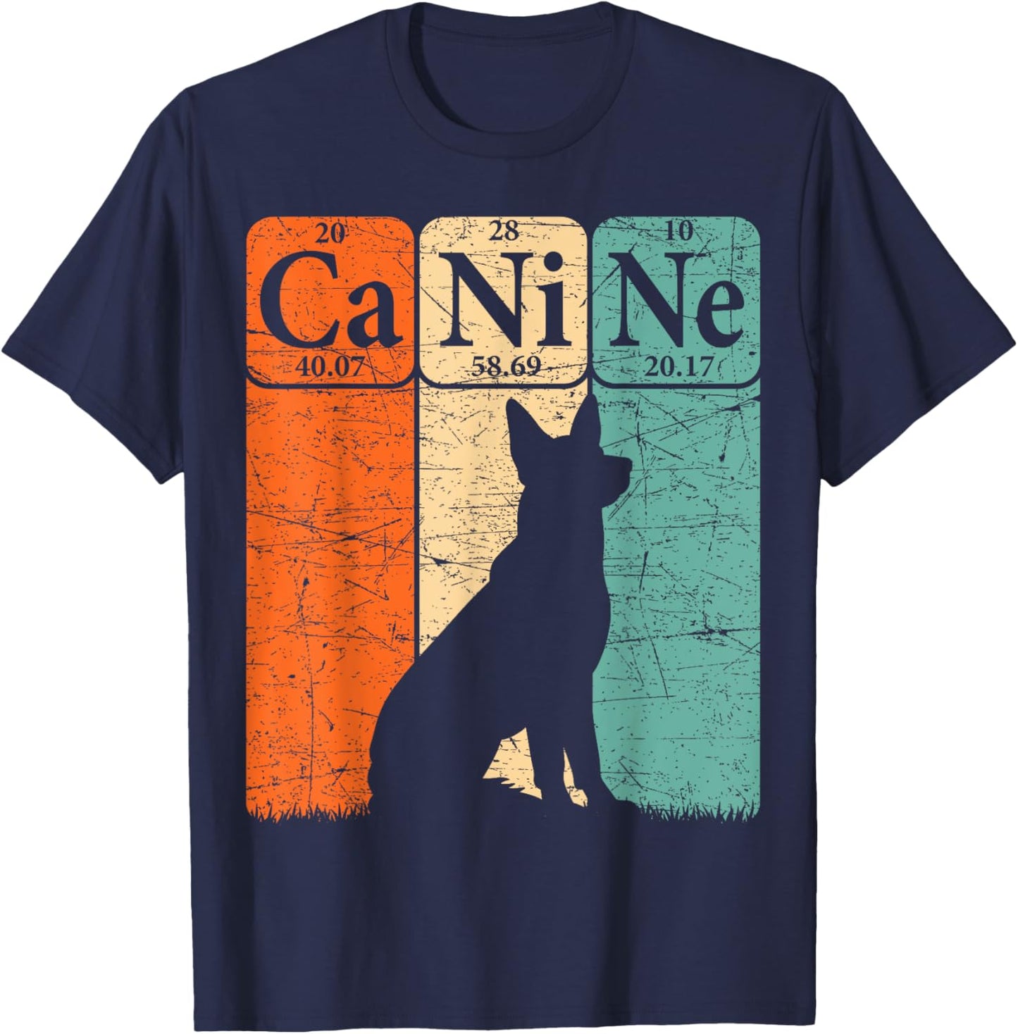 Canine Dog Periodic Table Elements Dog Lover Cynologist T-Shirt - T-Shirt | Navy