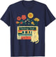 Vintage Cat Shirt - Retro Soul Flowers Wildflower T-Shirt - T-Shirt | Navy