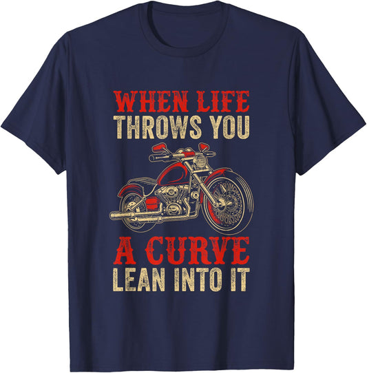 Funny Motorcycle Racer Design Women Motorcycle Lover T-Shirt - T-Shirt | Navy