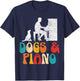 Dogs And Piano Musician Musical Instrument Pianist Music T-Shirt - T-Shirt | Navy