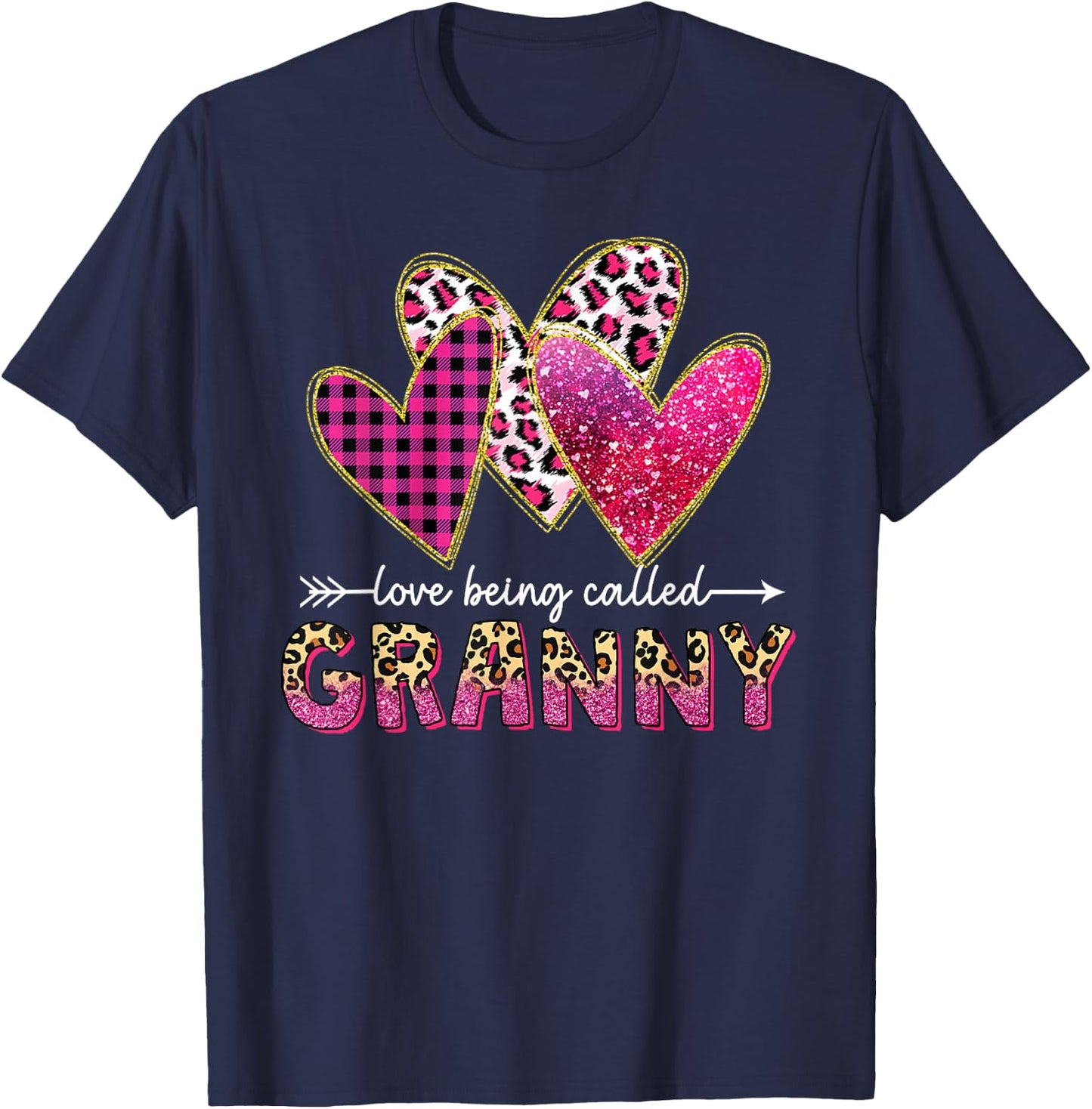 I Love Being Called Granny Grandma Valentine Mothers day T-Shirt - T-Shirt | Navy