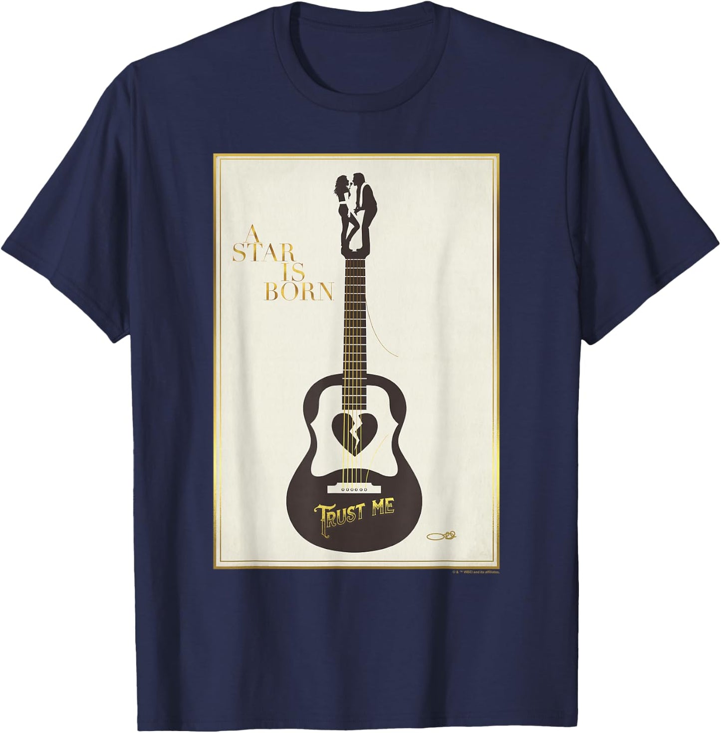 WB100 A Star Is Born Trust Me Guitar Silhouette Movie Logo T-Shirt - T-Shirt | Navy