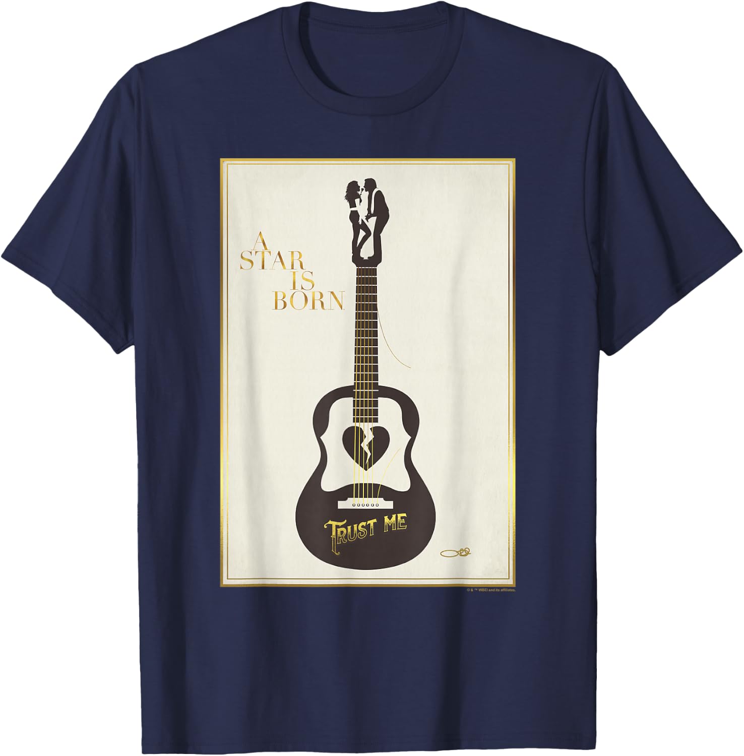 WB100 A Star Is Born Trust Me Guitar Silhouette Movie Logo T-Shirt - T-Shirt | Navy