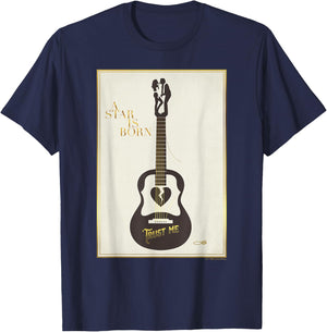WB100 A Star Is Born Trust Me Guitar Silhouette Movie Logo T-Shirt - T-Shirt | Navy