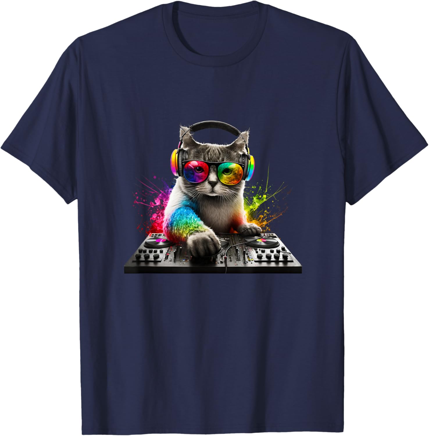 Cat DJ T-Shirt - T-Shirt | Navy