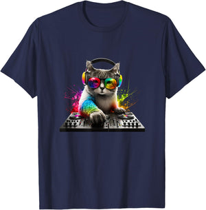Cat DJ T-Shirt - T-Shirt | Navy