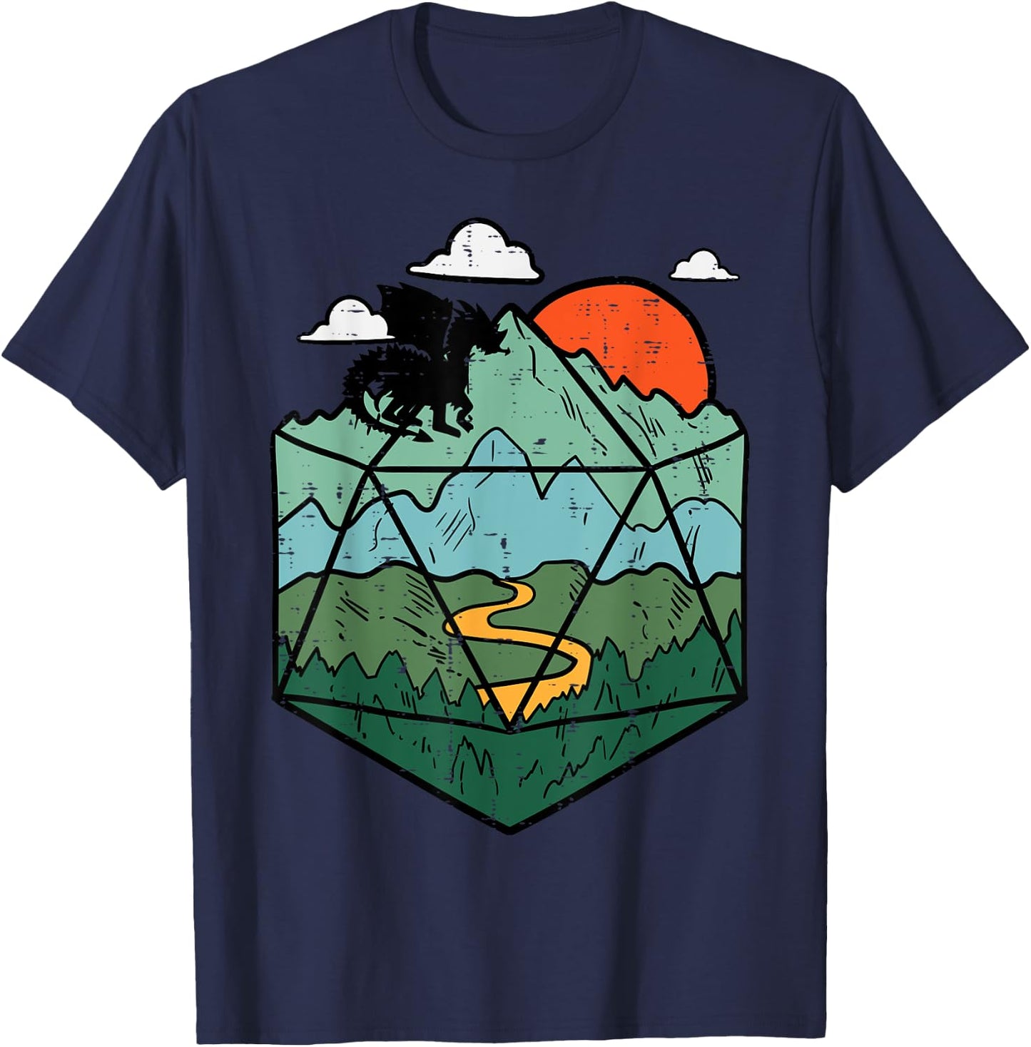 RPG Mountain Gamer Men Boys Kids Youth T-Shirt - T-Shirt | Navy