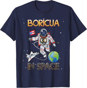 Boricua in Space - Apparel T-Shirt - T-Shirt | Navy
