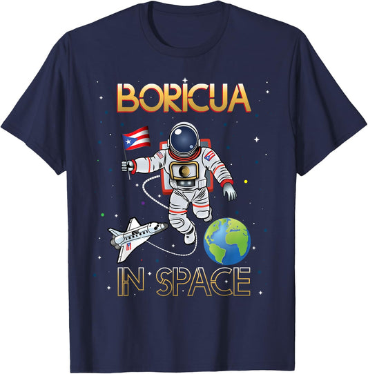 Boricua in Space - Apparel T-Shirt - T-Shirt | Navy