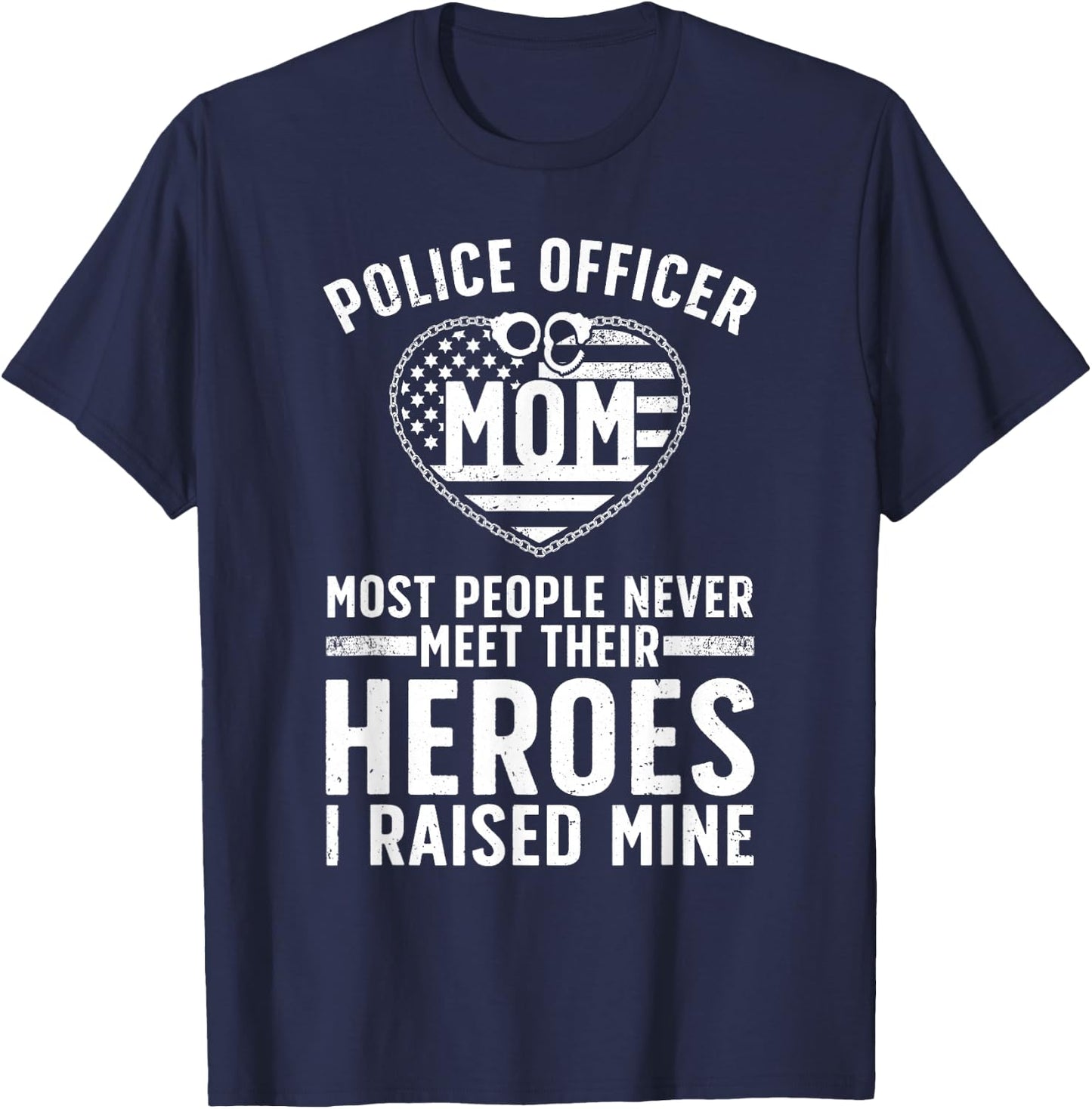 Police Officer Mom Art For Mother Women Cop Police Officer T-Shirt - T-Shirt | Navy