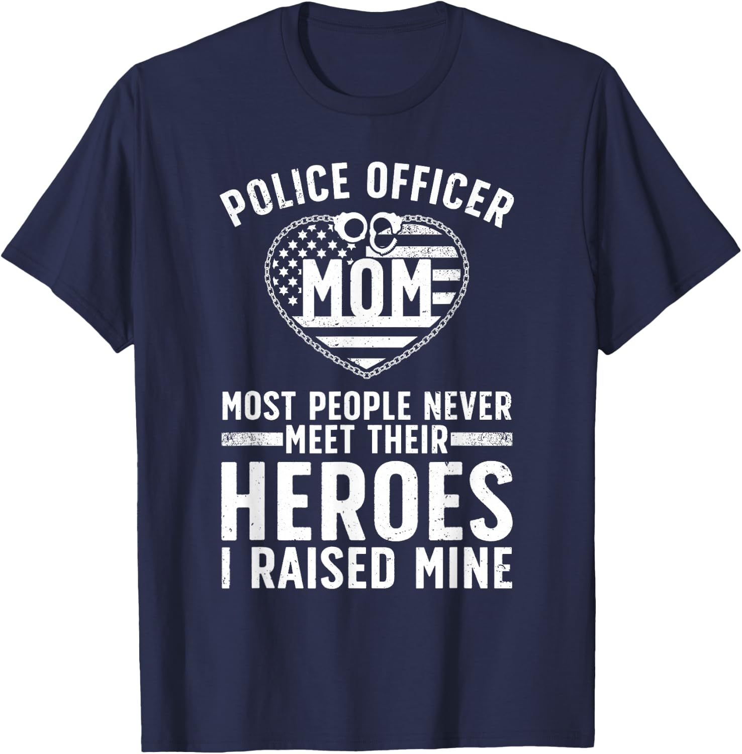 Police Officer Mom Art For Mother Women Cop Police Officer T-Shirt - T-Shirt | Navy