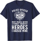Police Officer Mom Art For Mother Women Cop Police Officer T-Shirt - T-Shirt | Navy
