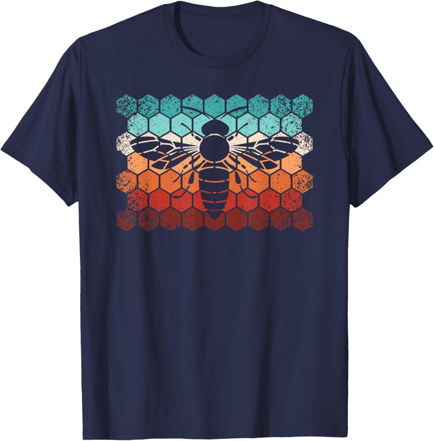 Beekeeping Honey Honeycomb Beekeeper Retro Bee Men T-Shirt - T-Shirt | Navy