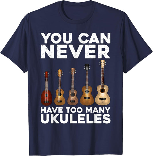 Funny Ukulele Art Women Small Guitar Ukulele Players T-Shirt - T-Shirt | Navy