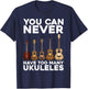 Funny Ukulele Art Women Small Guitar Ukulele Players T-Shirt - T-Shirt | Navy