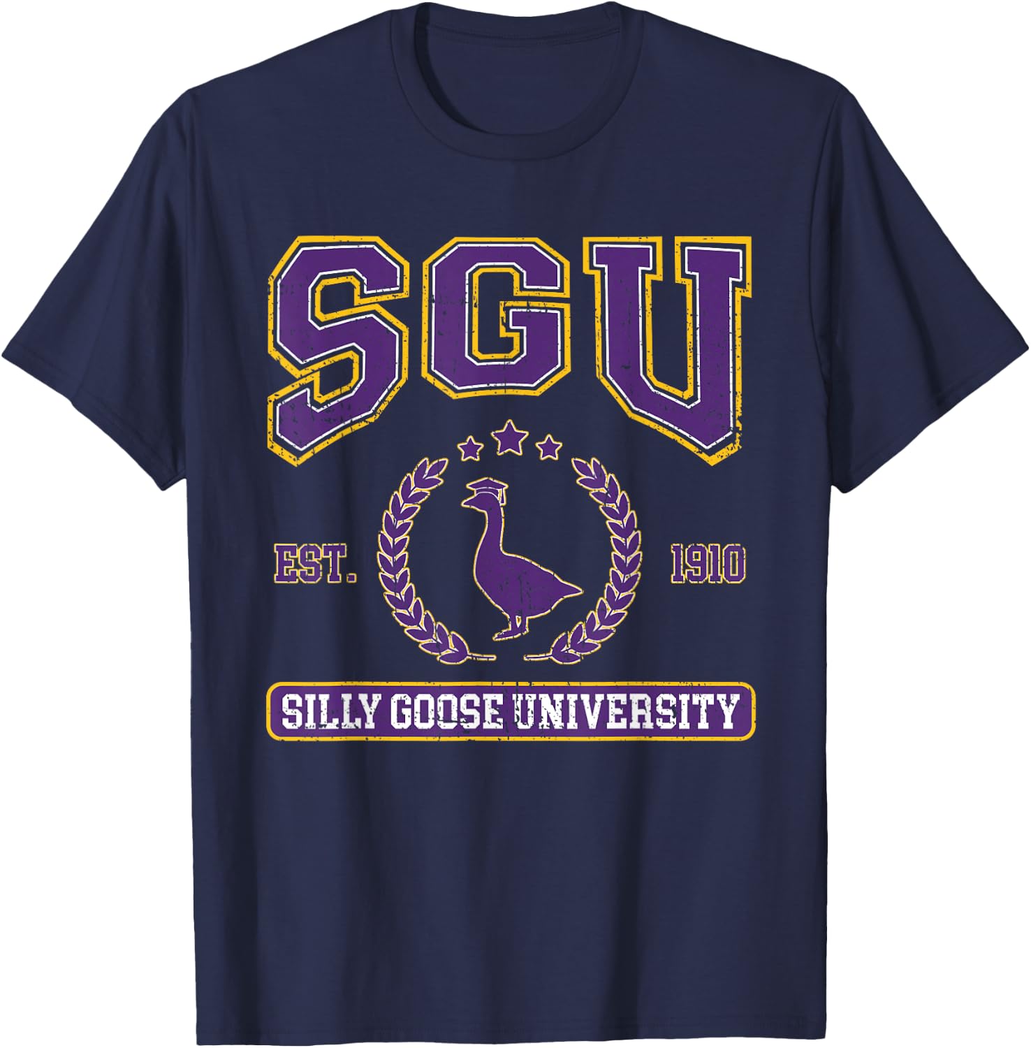 Silly Goose University Funny Silly Goose On The Loose T-Shirt - T-Shirt | Navy