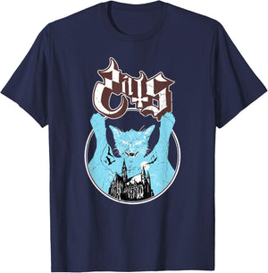 Ghost Vintage Halloween Meow Cat Friend Rock Ghost T-Shirt - T-Shirt | Navy