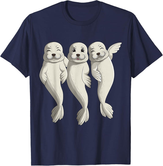Seal Lover Sea Lion Seals Women Kids Girls Boys T-Shirt - T-Shirt | Navy