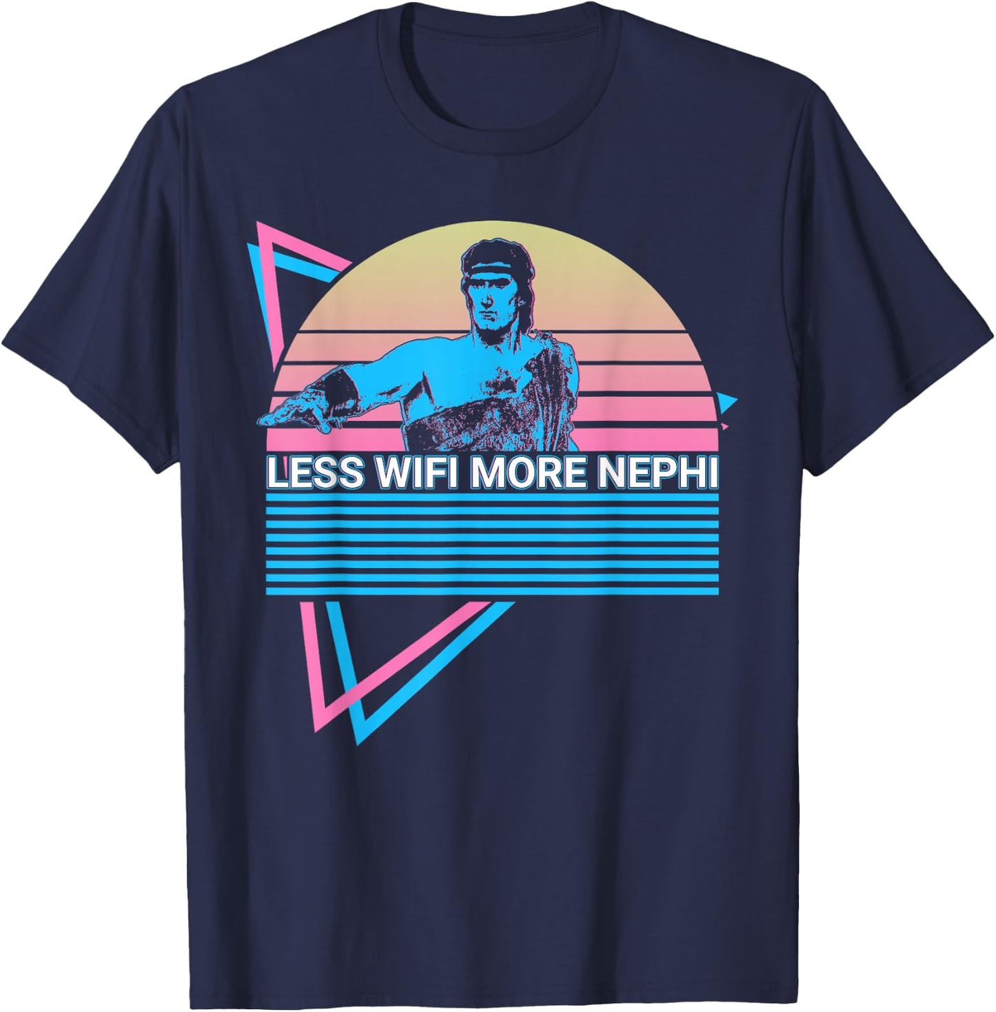 Mormon LDS Missionary Less WiFi More Nephi T-Shirt - T-Shirt | Navy