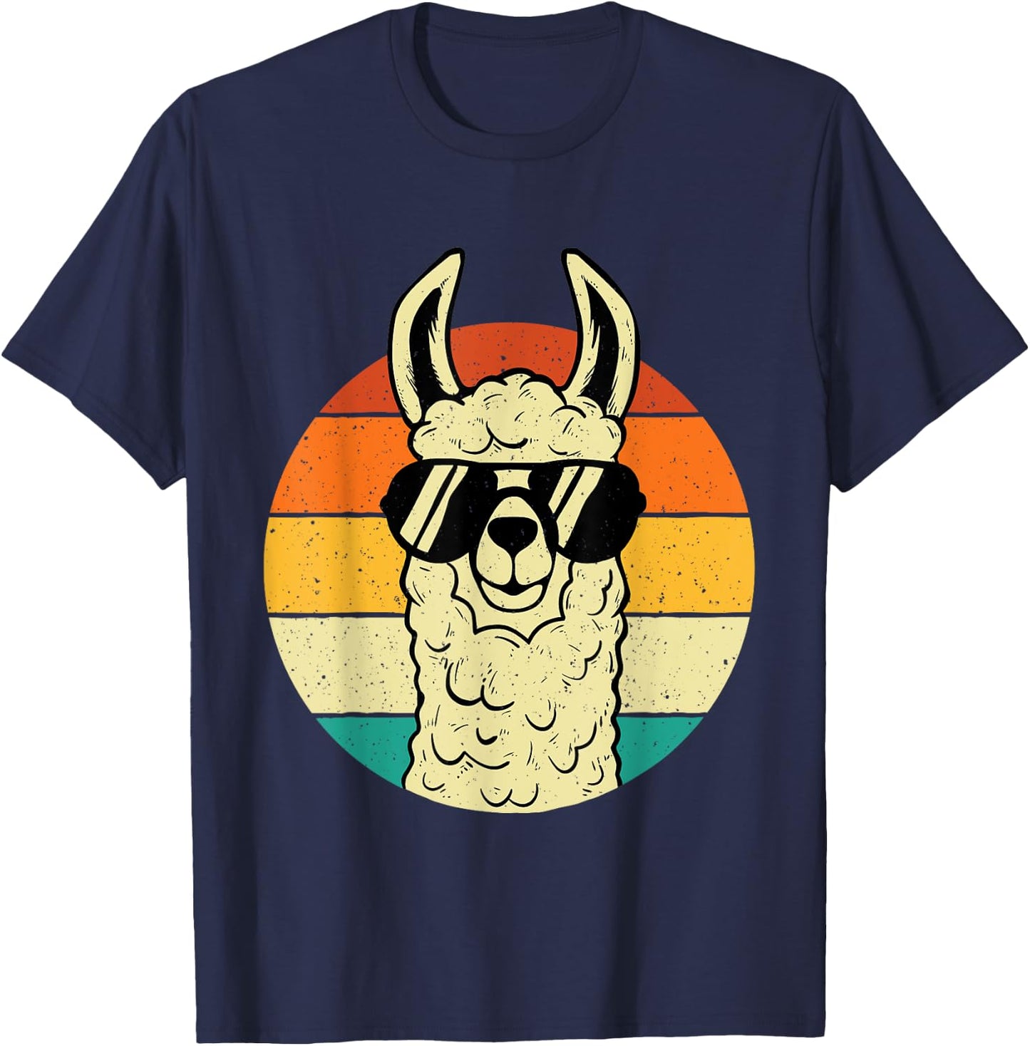 Retro Vintage Alpaca Lover - Farm Animal Zoo Farmer Breeder T-Shirt - T-Shirt | Navy