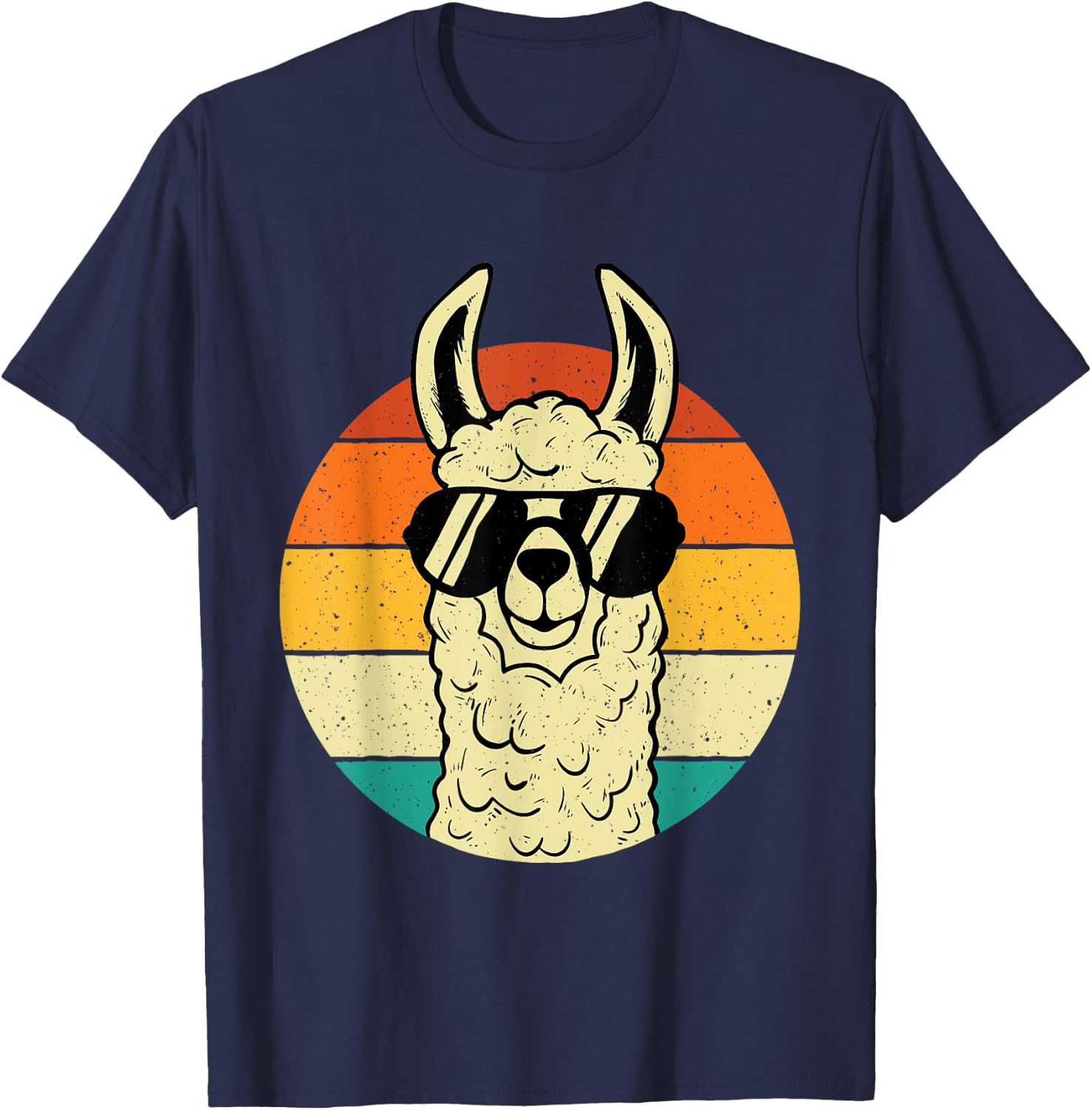 Retro Vintage Alpaca Lover - Farm Animal Zoo Farmer Breeder T-Shirt - T-Shirt | Navy