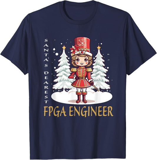 FPGA Engineer Christmas Classic Female Nutcracker T-Shirt - T-Shirt | Navy